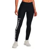 Calza larga deportiva Under Armour, color negro, de tiro alto y calce ajustado.