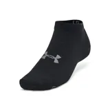 Medias deportivas Under Armour modelo Essential Low Cut, color negro con el logo de la marca en gris en la parte superior.