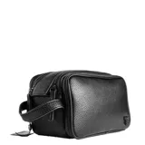 Neceser de mano Tiffosi, color negro, confeccionado en material texturizado con cierre principal y asa lateral para transporte.