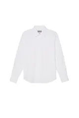 Camisa de corte regular fit confeccionada en popelín de algodón. Presenta cuello solapa, manga larga con puños abotonados y cierre frontal con botonadura.