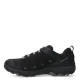 Championes de trekking Merrell modelo Crosslander 3, color negro con detalles en gris. Confeccionados en una combinación de gamuza y malla transpirable, cuentan con puntera sintética resistente a la abrasión, cierre de cordones, plantilla de espuma EVA y suela de goma adherente para mayor tracción.