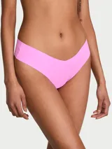 Bombacha colaless de microfibra color rosado, con diseño sin costuras y tiro bajo.