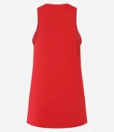 Musculosa deportiva Get Over en microfibra negra, de calce suelto, con escote redondo y perforaciones láser para ventilación.