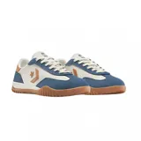 Championes Converse Run Star Trainer Abrasion, color blanco con detalles en azul y marrón.