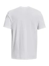 Remera de manga corta Under Armour, color blanco, con cuello redondo acanalado y logo de la marca estampado en pequeño en el pecho.