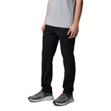 Pantalon de senderismo color negro, de corte recto, con cintura ajustable mediante cordón, presilla utilitaria, bolsillos laterales, bolsillos de carga con cierre de velcro y bolsillo de seguridad con cremallera.