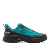 Championes de senderismo Columbia modelo Tellurix Titanium Omni-Max para hombre, en color verde turquesa con suela y refuerzos negros. Cuentan con empeine de malla transpirable, tecnología impermeable OutDry y suela Vibram.