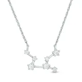 Collar de plata 925 con dije de la constelación de Virgo y circonias engarzadas.