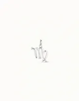 Charm con el símbolo del signo zodiacal Virgo, elaborado en aleación de metal con baño de plata, con diseño artesanal de UNOde50.