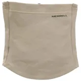 Cuello unisex color beige con logo Merrell estampado en negro. Ideal para protegerse del viento en actividades al aire libre. Diseño sublimado.