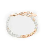 Pulsera con eslabones dorados y cuentas de perlas irregulares.