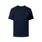 Remera de manga corta azul marino con logo de la marca en el pecho.