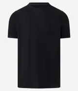 Remera de manga corta color verde militar, con cuello redondo y diseño de textura vertical acanalada, marca Marfinno.