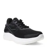 Championes deportivos de hombre en color negro, con capellada de tejido textil transpirable y refuerzos sintéticos. Presentan cordones al tono y una suela de goma blanca con diseño ergonómico para mayor amortiguación.