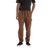 Pantalón jogger cargo de gabardina Quiksilver en color marrón claro, con cintura elástica con cordón ajustable y bolsillos laterales.