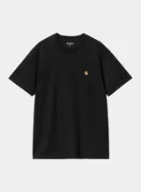 Remera de manga corta Carhartt WIP modelo S/S Chase, color verde militar, con cuello redondo y pequeño logo bordado en el pecho.