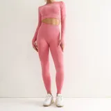 Legging deportivo melange de talle alto con diseño sin costuras.