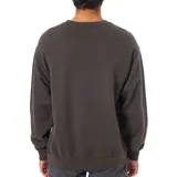 Buzo de cuello redondo color gris oscuro, con diseño de calce holgado y logo bordado pequeño en el pecho.