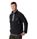 Polar Columbia Helvetia Half Snap de color negro, con cuello alto abotonado mediante broches, ribete en contraste y bolsillo frontal con cierre y tirador.