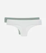 Kit de dos bombachas tipo bikini Lov, confeccionadas en poliamida seamless con textura jacquard. El diseño presenta cintura suave y laterales confortables, ofreciendo un ajuste sin costuras aparentes.