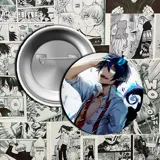 Pin metálico con ilustración de personajes del anime Ao no Exorcist.