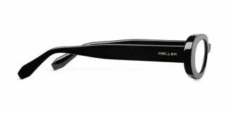 Lentes blueblocker con armazón ovalado de color negro brillante, diseñados para bloquear la luz azul de pantallas y protección UV400.