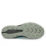 Championes de trail running Saucony Blaze TR, color celeste con detalles en gris y naranja.