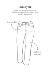 Pantalón de jean skinny negro de tiro medio.