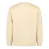 Buzo de cuello redondo color beige, con estampado frontal que incluye un paisaje de montaña y bosque junto a la frase 'Hike More'.