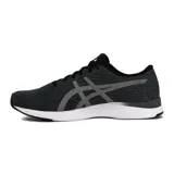 Championes de running Asics Streetwise, color negro con diseño melange, suela blanca y detalles plateados en los laterales.