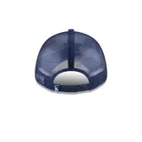 Gorro de béisbol New Era 9Forty de los Los Angeles Dodgers, color azul con logo bordado en blanco y paneles traseros de malla. Ajustable con cierre snapback.