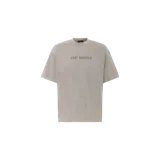 Remera Axel Arigato modelo Distort, color gris con efecto acid wash y texto invertido estampado en el pecho.