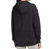 Canguro Adidas Adicolor Trefoil negro con logo blanco estampado en el frente.