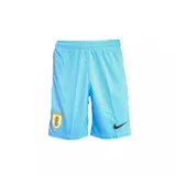 Short de fútbol Nike color celeste, con el escudo de la AUF en una pierna y el swoosh de Nike en la otra.
