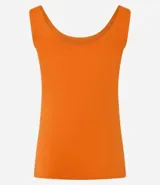 Blusa musculosa básica de poliamida, con escote en U y breteles anchos. Presenta un diseño liso y entallado.