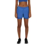 Short deportivo New Balance 2 en 1, color azul, con calza interior incorporada.