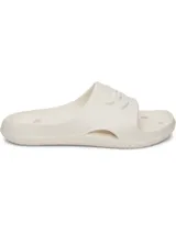 Sandalias Under Armour modelo UA Locker V SL, color blanco, moldeadas en una sola pieza de EVA con diseño de secado rápido, orificios de drenaje y amortiguación mejorada.