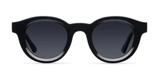 Lentes de sol redondos negros con lentes polarizadas alemanas con recubrimiento Antiscratch y Superhydrophobic.