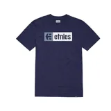 Remera azul marino de manga corta con logo de Etnies en el pecho.
