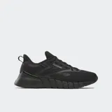 Championes Reebok Nano Gym color negro, ideales para correr, entrenar con pesas y clases de fitness. Diseño tipo botín con ajuste cómodo, base de TPU para soporte lateral y suela de EVA y goma.
