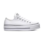Zapatillas Converse Chuck Taylor All Star Lift, color blanco, con plataforma y detalles en negro.