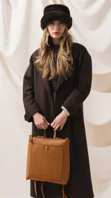 Mochila de diseño moderno y funcional, confeccionada en símil cuero con textura granulada. Cuenta con un bolsillo frontal con broche, cierre principal superior, manija superior y correas ajustables. Incluye logo de la marca grabado en el frente.
