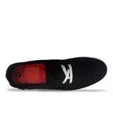 Zapatillas Reef negras de lona con cordones blancos y suela blanca.