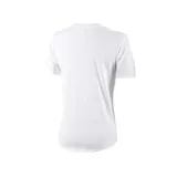 Remera Nike de corte clásico con cuello redondo y mangas cortas. Presenta un diseño minimalista en color blanco con el logo de la marca bordado en pequeño en el lado izquierdo del pecho.