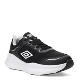 Championes urbanos Umbro Dash, color negro con detalles en blanco, con logo de la marca en el lateral y suela blanca.