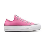 Zapatillas Converse Chuck Taylor All Star Lift Platform de lona color rosa con plataforma blanca y detalles en negro.