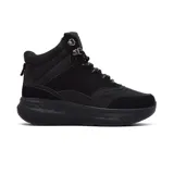 Bota casual Korium Lita de caña media, color negro, confeccionada en una combinación de gamuza y materiales sintéticos. Cuenta con suela robusta, cordones bicolor y ganchos metálicos superiores estilo trekking.