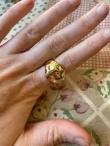 Anillo chunky plateado de cobre enchapado en oro.