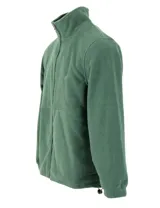 Campera polar azul marino con cierre frontal y cuello alto.