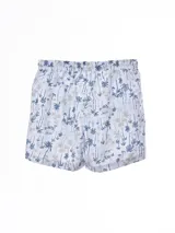 Short de baño azul con estampado de motivos marinos en celeste.